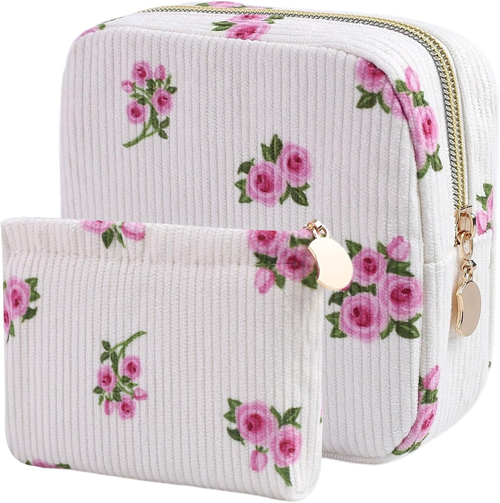 2-Pack Period Bag for Women Girls, Portable Corduroy Sanitary Napkin Storage Bag Period Pouch Small Discreet Menstrual Pouch, Sanitary Pads Bag Period Kits Tampons Holder for First Period