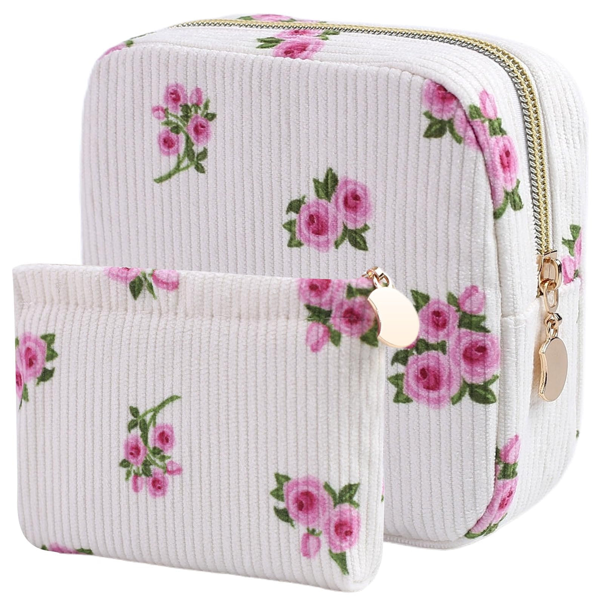 2-Pack Period Bag for Women Girls, Portable Corduroy Sanitary Napkin Storage Bag Period Pouch Small Discreet Menstrual Pouch, Sanitary Pads Bag Period Kits Tampons Holder for First Period