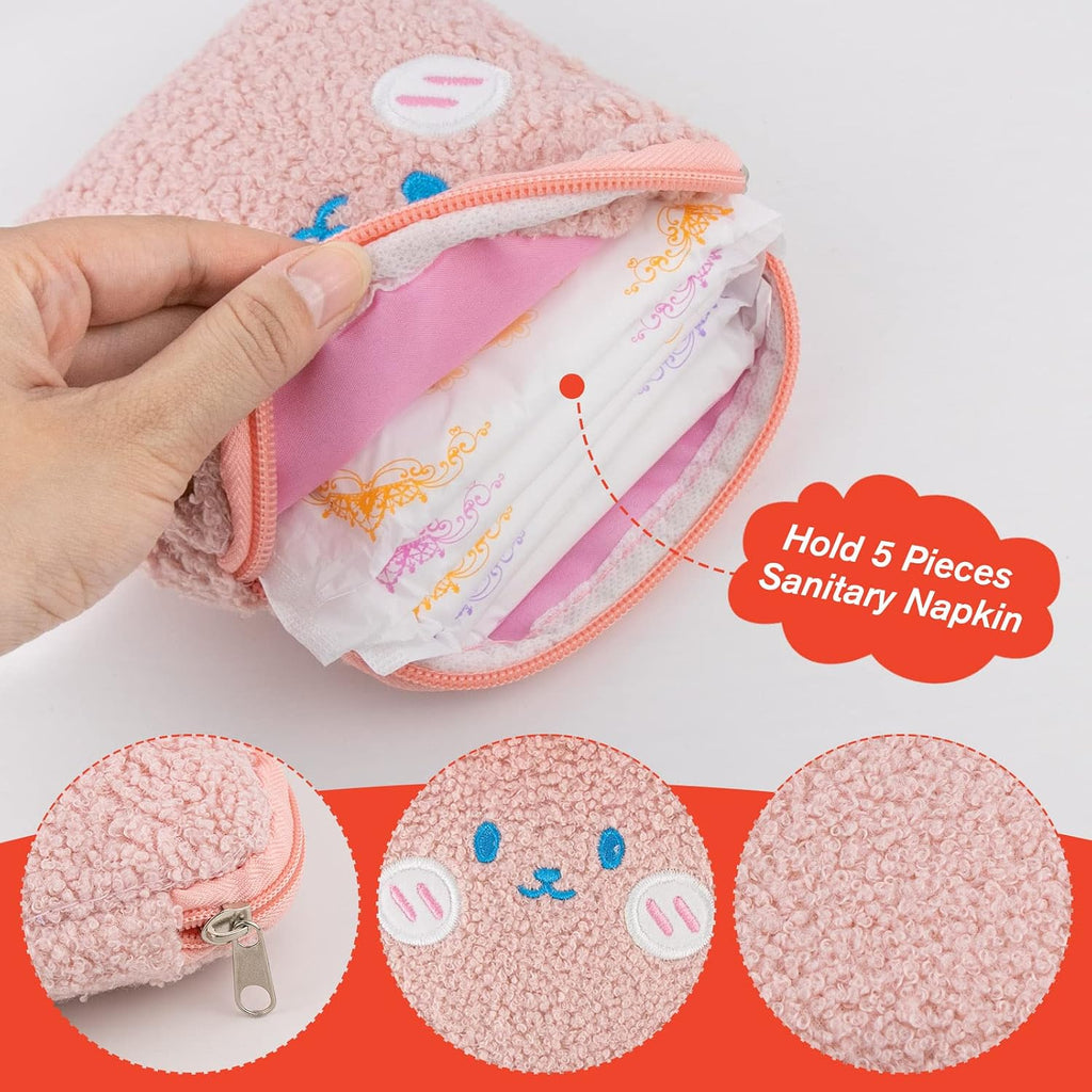 4PCS Sanitary Napkin Tampons Storage Menstrual Cup Period Bag