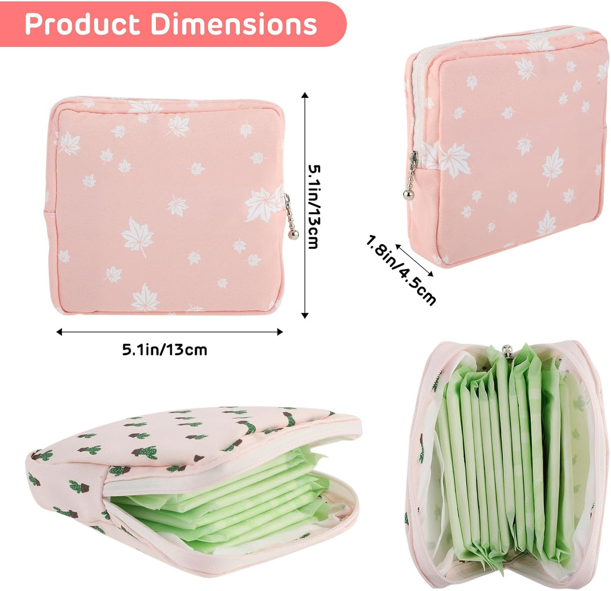 3Pcs Period Bag Sanitary Napkin Storage Bag, Portable Menstrual Cup Pouch Period Bags for Teen Girls, Tampons Holder, Pad Bag, Feminine Care for Purse with Zipper