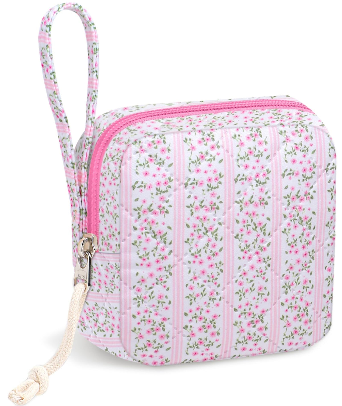 Small Makeup Bag | Discreet Period Bag Pad Pouch for Purse| Sanitary Napkin Storage & Tampon Holder for Travel(Flower bow pink)