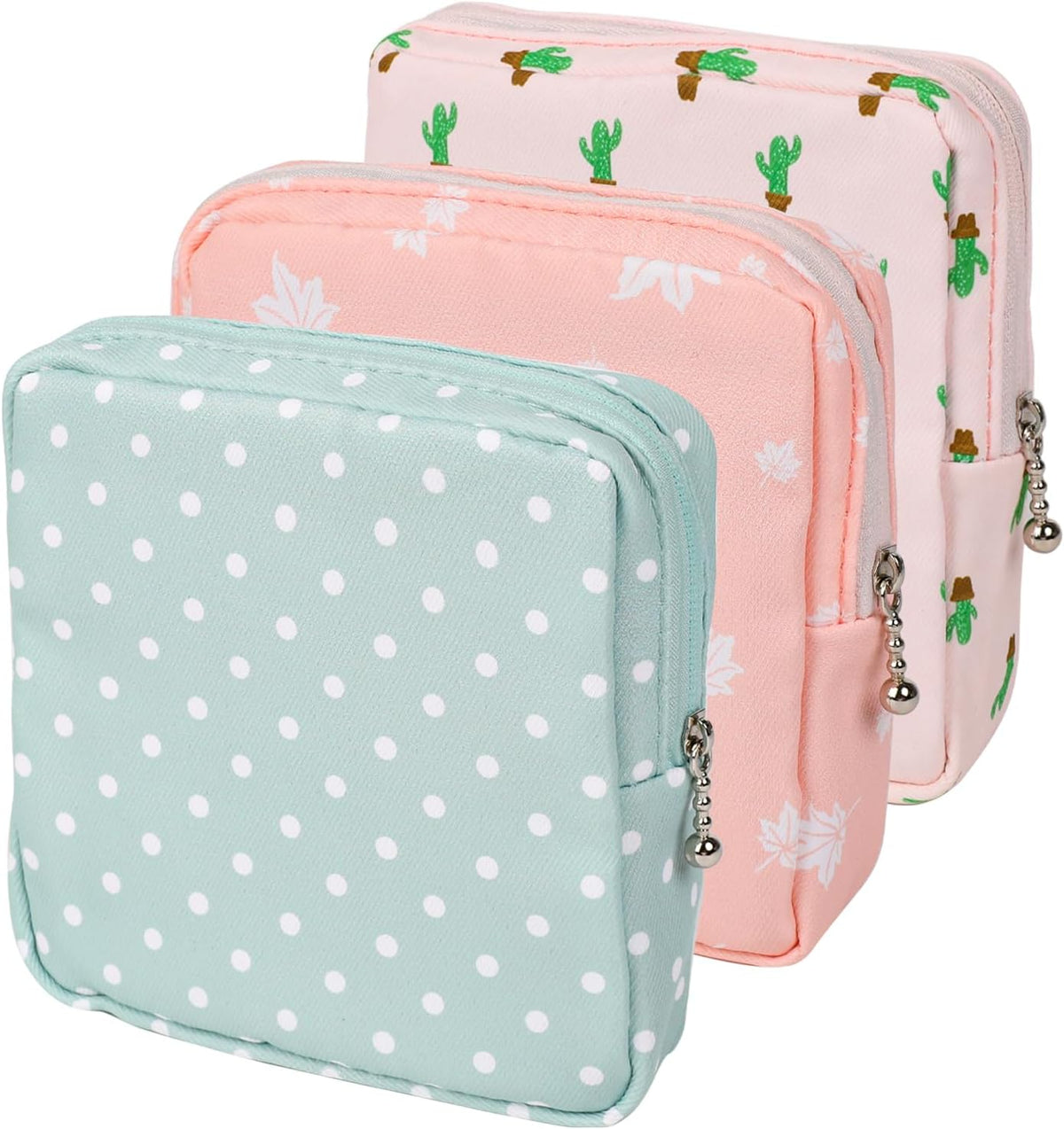 Vin Beauty 3Pcs Pad Bag for Sanitary Napkins, First Period Pouch Portable Menstrual Pad Pouch Feminine Menstruation Bag for Women for School