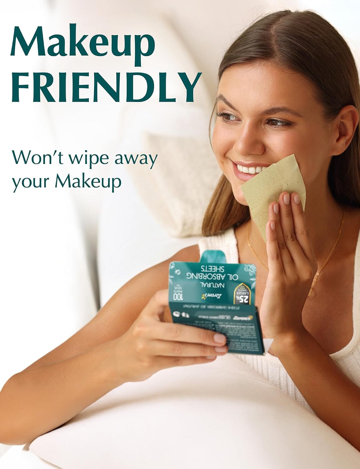 XL Oil Blotting Sheets for Face – 1pk/100 Makeup Friendly – High Absorbency