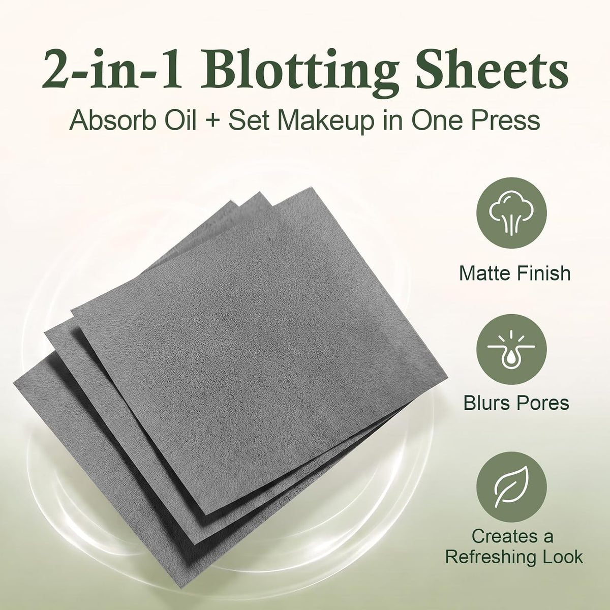 Oil Blotting Sheets for Face with Powder, All-Day Fresh Makeup, 450 Sheets