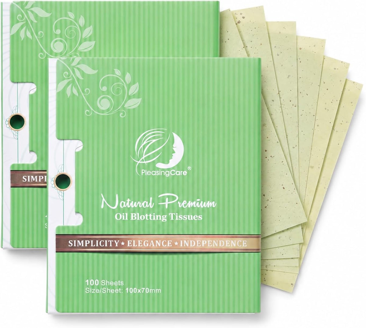 Premium Face Oil Blotting Sheets, 2pack for Facial Care or Makeup, GreenTea