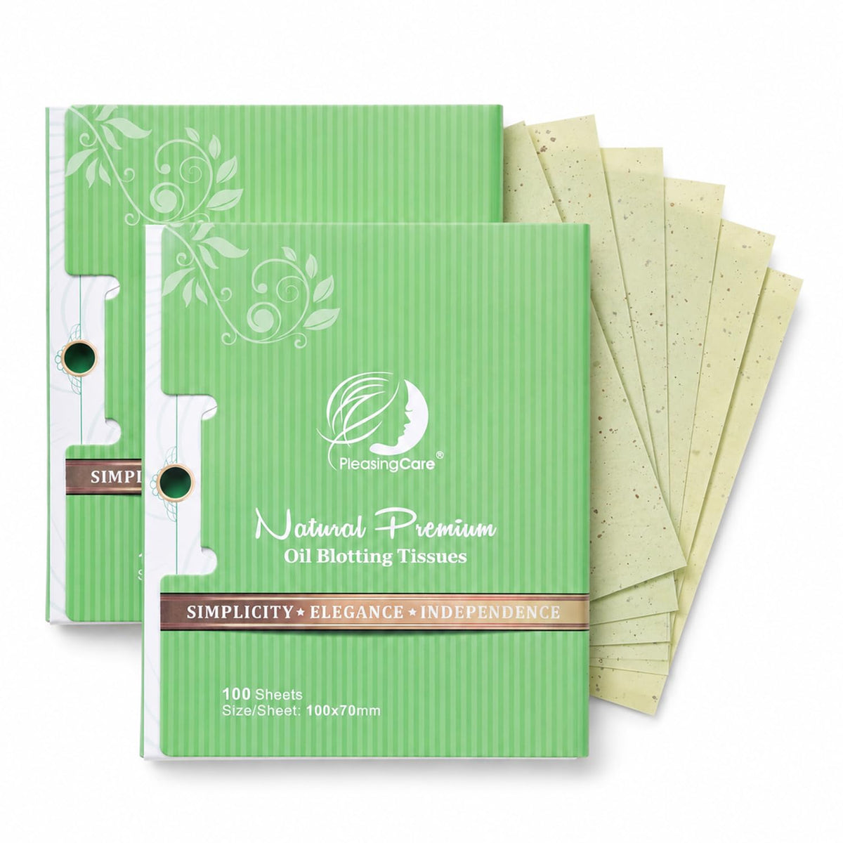 Premium Face Oil Blotting Sheets, 2pack for Facial Care or Makeup, GreenTea