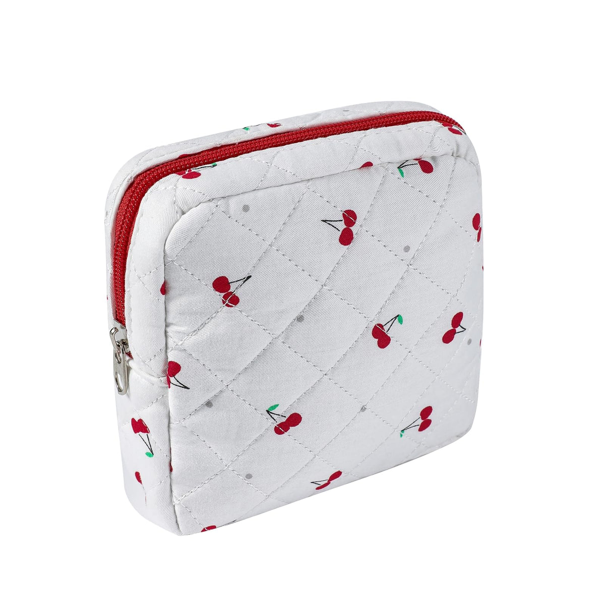 uekeboag Small Quilted Cotton Makeup Bag for Purse（01White Bear）