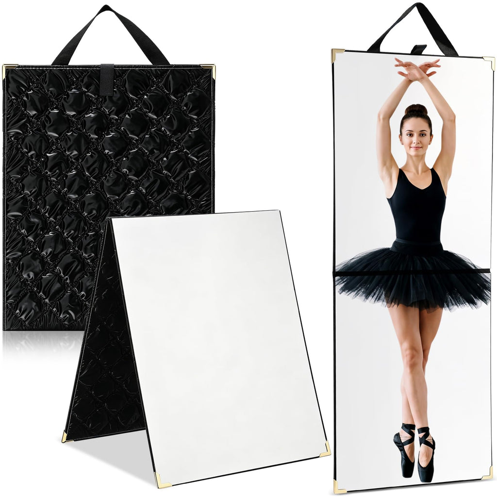 Chunful Folding Hanging Mirror 33.5x13.4 for Dance, Fashion, Purple