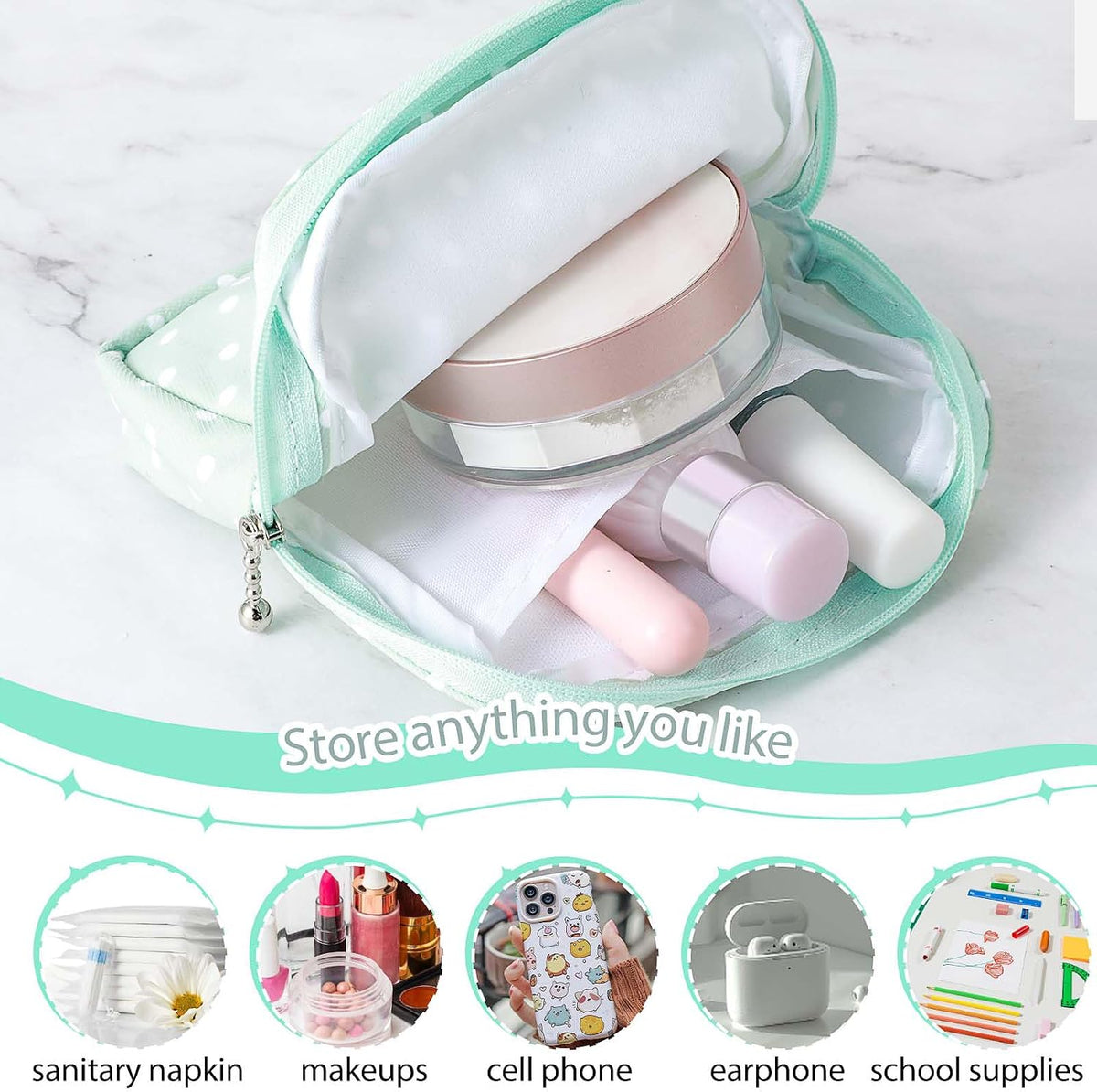 3 PCS Sanitary Pad Storage Bag Portable Period Bag for Pads/Sanitary Napkins/Tampons, Sanitary Napkin Storage Bags First Period Gifts for Daily Hygiene Bags Travel Containers
