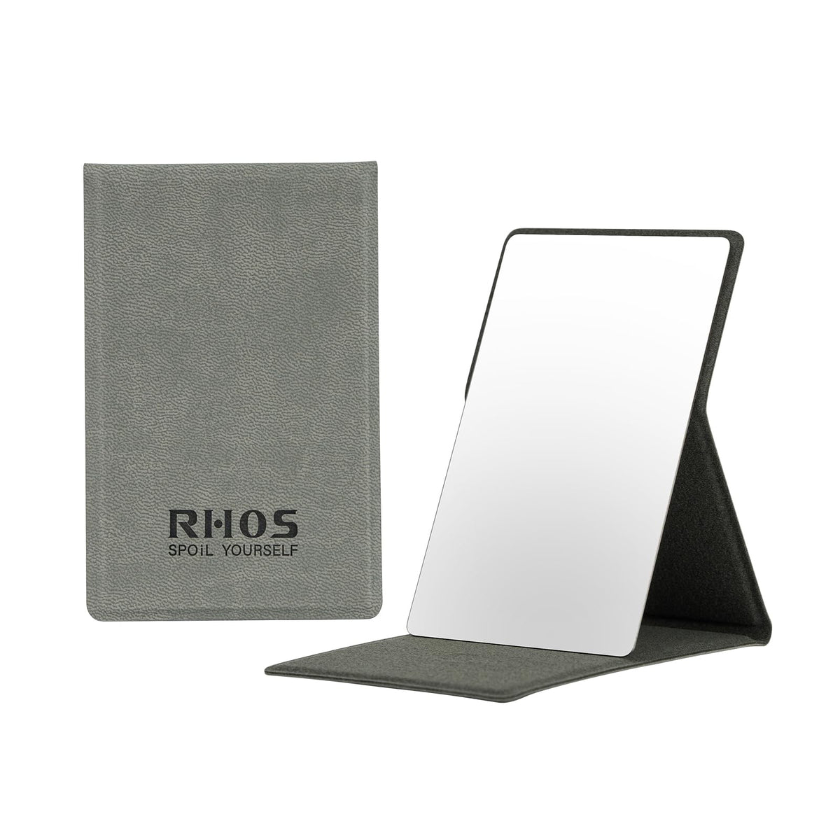 RHOS Shatterproof Stainless Steel Pocket Mirror (Rectangular, Grey)