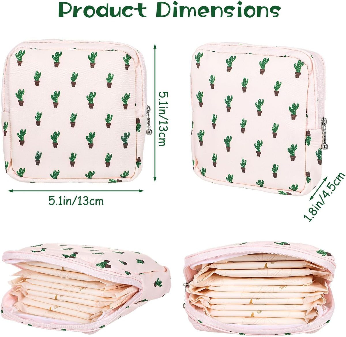 ElevateTech Sanitary Napkin Storage Bags, 4 Pcs Pad Bag for Period Tampon Bags Portable Menstrual Pad Pouch Feminine Pouch First Period Bag Gifts for Women
