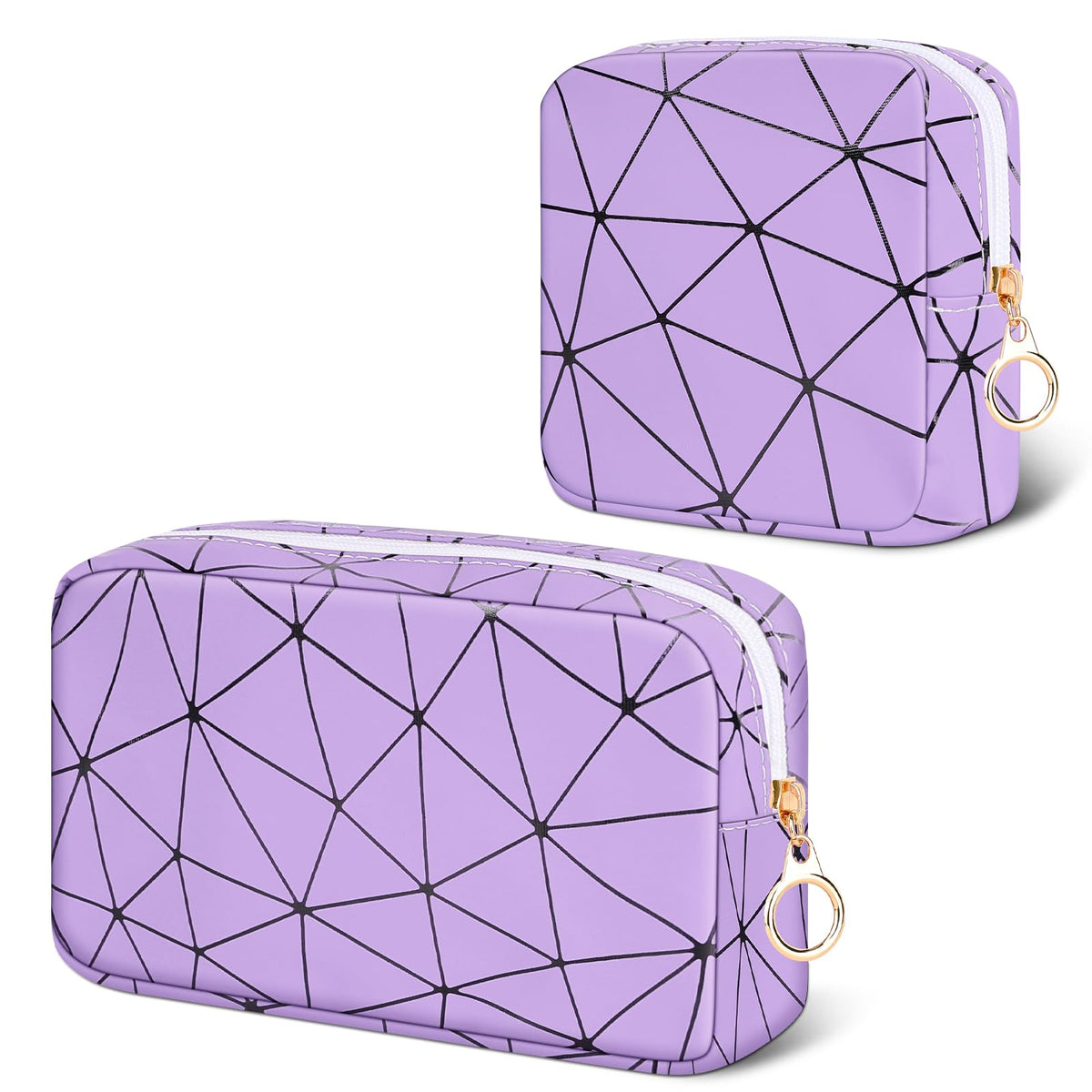 Likesing Period Bag for Teen Girls, Leather Sanitary Napkin Storage Bag, Portable Menstrual Pad Bag Period Pads Pouch, Small Make Up Bags