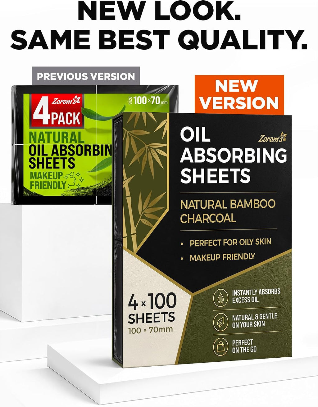 Oil Blotting Sheets for Face – 4pk/400 - Makeup Friendly – High Absorbency