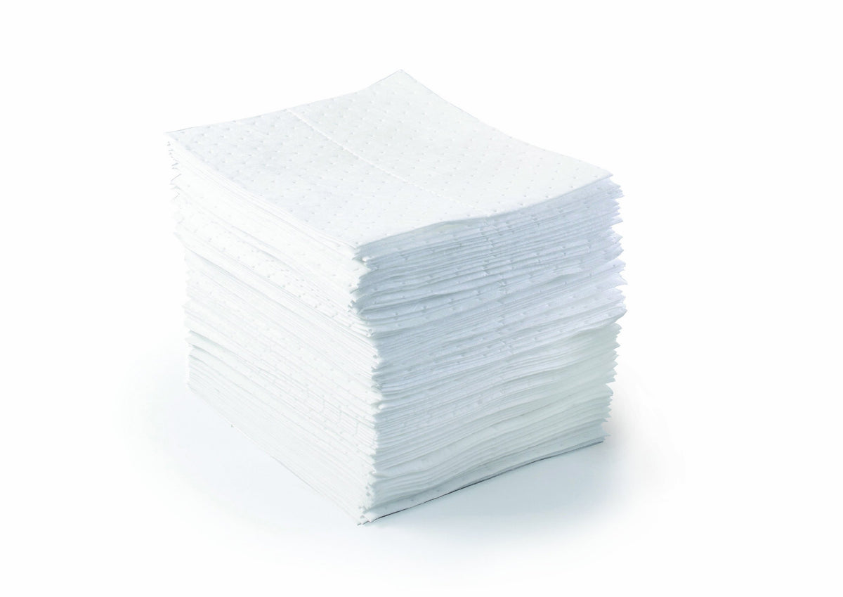 Brady SPC BPO100 15" x 17" Heavy Weight Economical Oil Only Absorbent Pads - 100 ct