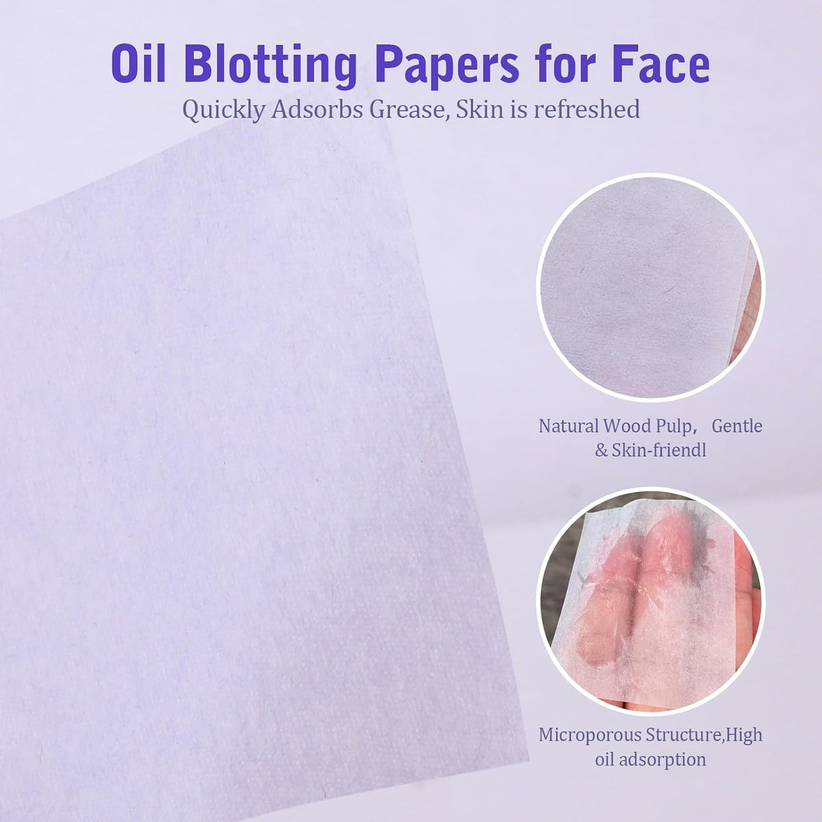 1000Pcs Oil Blotting Paper for Face,Oil Blotting Sheets with Mirror,Refills
