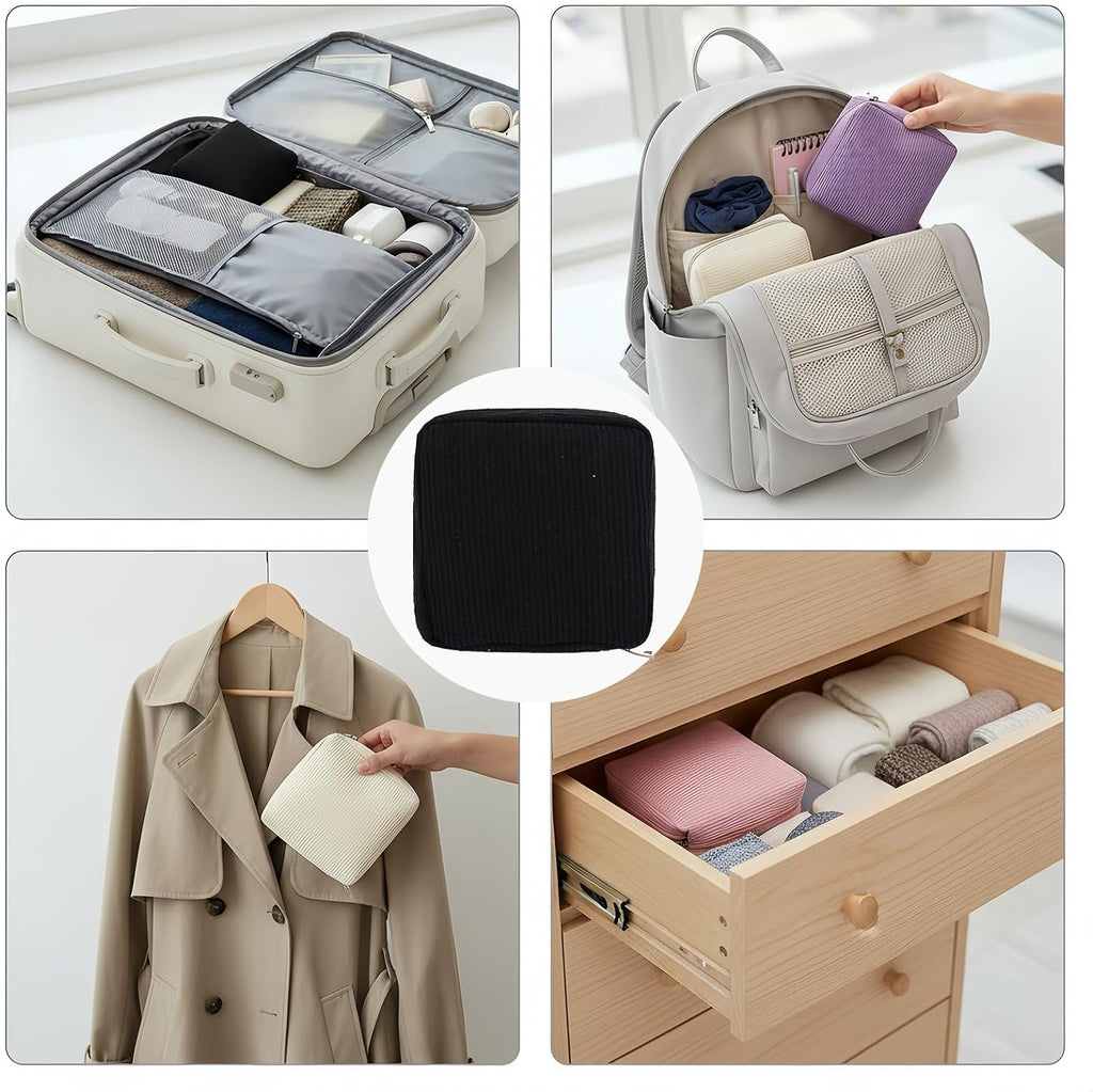 4Pcs Sanitary Napkin Storage Bag Period Bag for Teen Girls