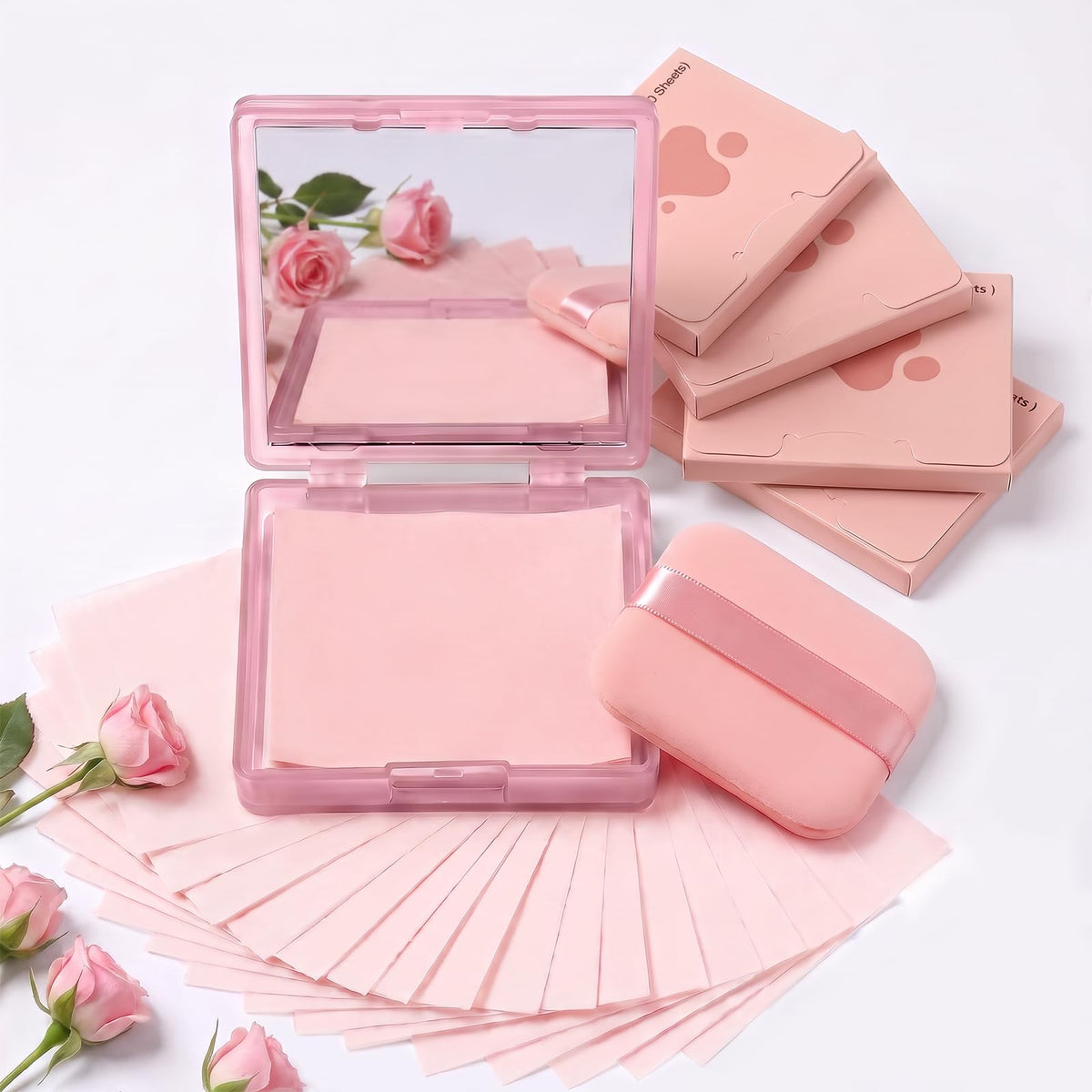 Oil Blotting Paper for Face, 500 Sheets Mirror and 4 Stickers for Oily Skin