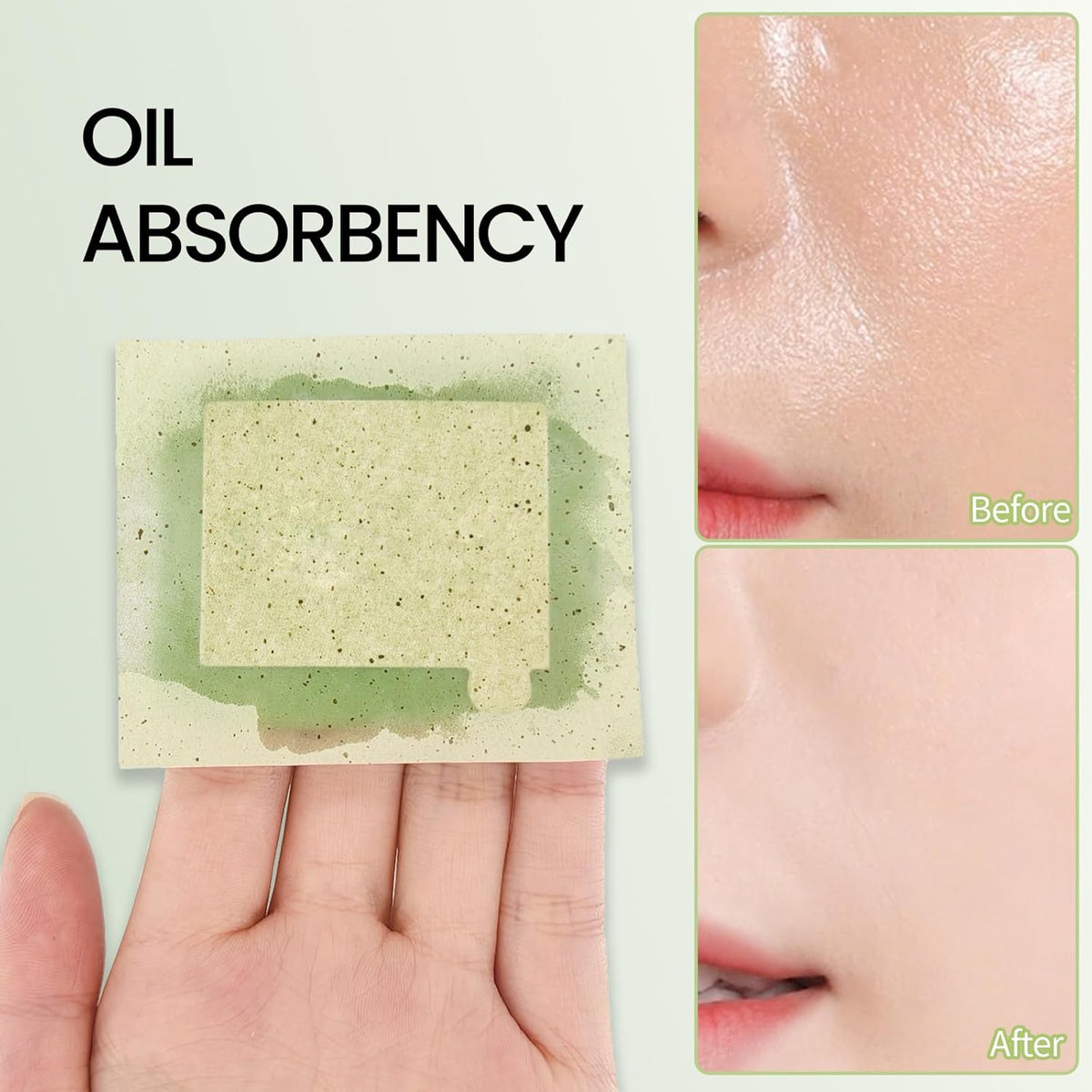 Erinde Oil Blotting Sheets for Face with Mirror and Puff, 300 Sheets Oil Blotting Paper for Oily Skin, Face Oil Absorbing Sheet, Natural Oil Control Film, Absorb Excess Oil, Makeup Friendly