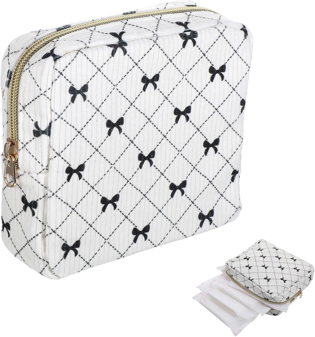 Period Bag for Women, Cute Corduroy Sanitary Napkin Storage Bag