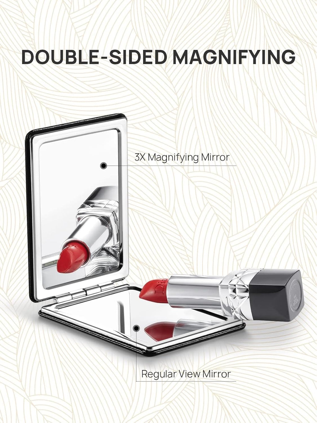 OMIRO Compact Mirror with 3x/1x Magnification, 3.4" Pocket Mirror
