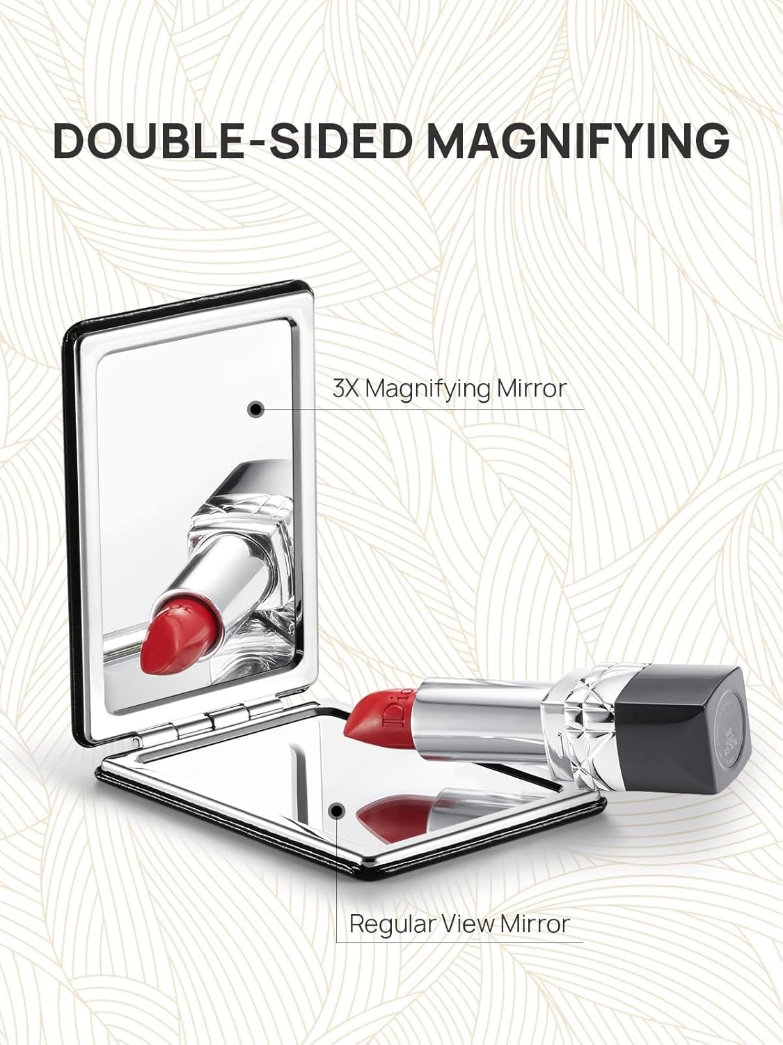 OMIRO Compact Mirror with 3x/1x Magnification, 3.4" Pocket Mirror