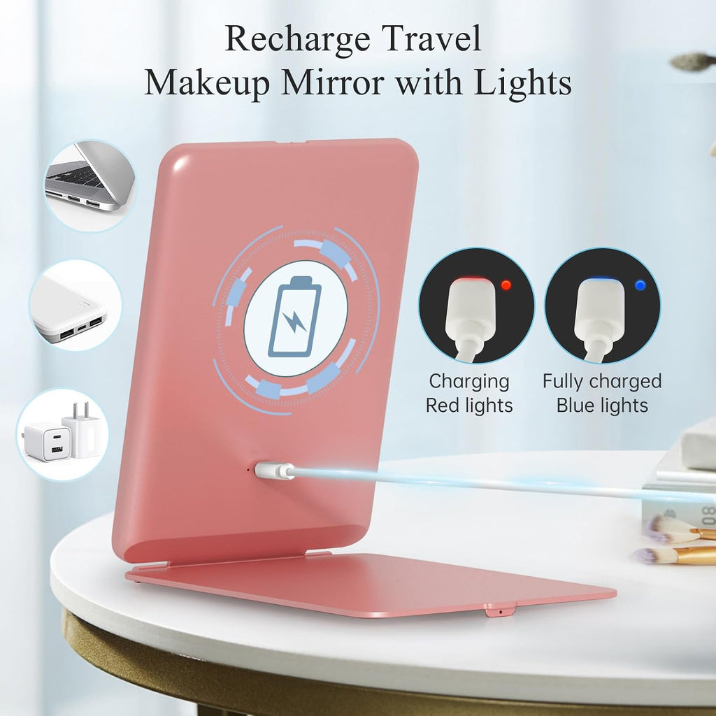 FUNTOUCH Rechargeable Travel Makeup Mirror with 72 Led Lights