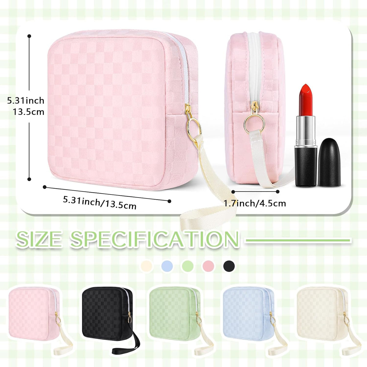 Likesing 5.3" Period Bag Pouch, Period Pouches for Teen Girls Women(Black)