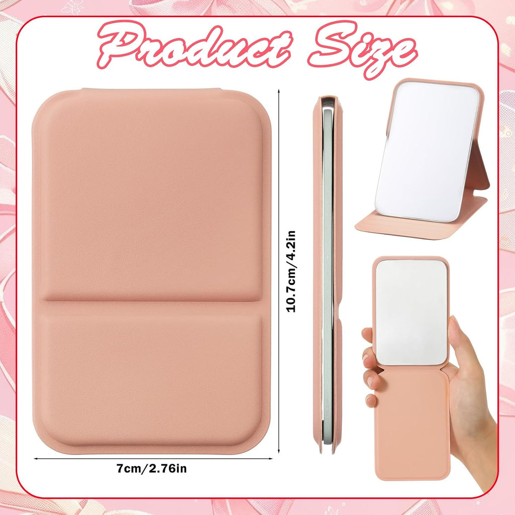 Compact Portable Mirror Bulk, Rectangle, Morandi, 12 Pcs