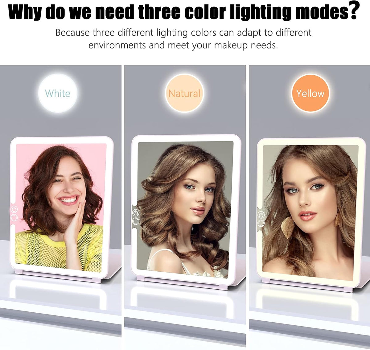 WEILY Portable Travel Mirror ，Foldable Makeup Mirror with 72 LED Lights
