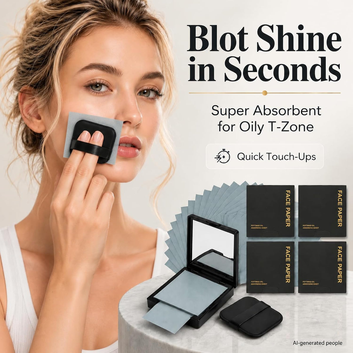 Oil Blotting Sheets for Face, Bamboo Charcoal Blotting Paper 500 Pcs