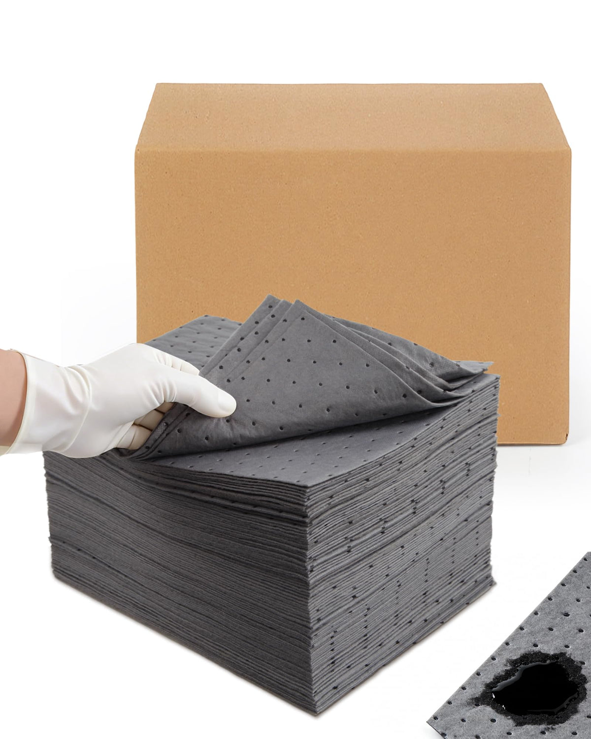 9.8"x13" Oil Absorbent Pads 100 Pack | Heavy & Fast Absorb