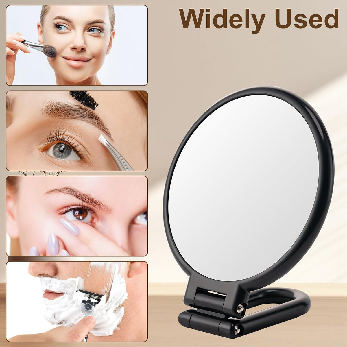 10X Magnifying Mirror, Double Side Handheld Mirror, Travel Makeup Mirror