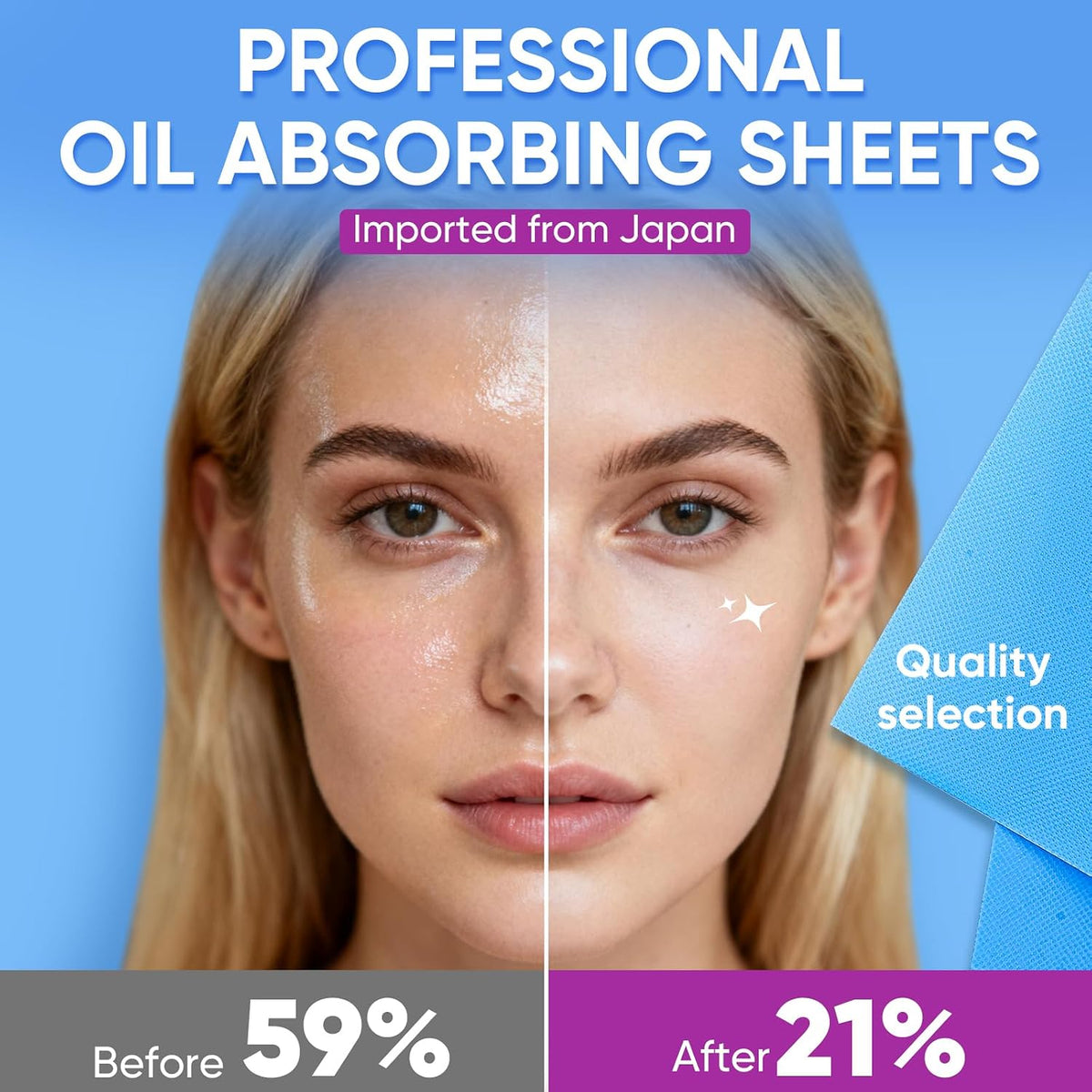KINESHINE 100Pcs High-Performance Oil Absorbing Sheets for Face