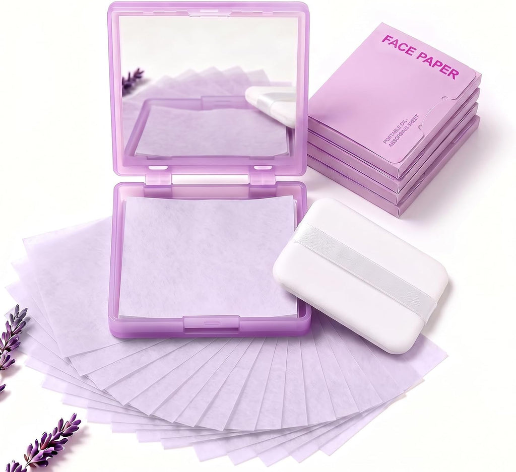 Oil Blotting Paper for Face, 500 Sheets Mirror and 4 Stickers for Oily Skin