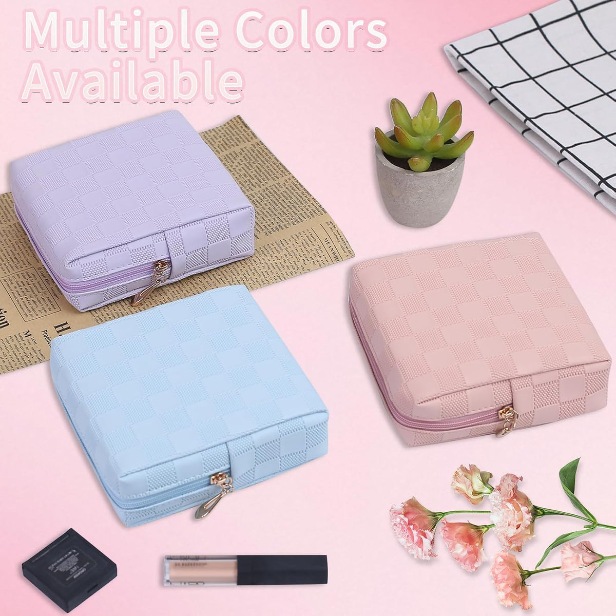 Period Bag for women Girls | PU Leather Sanitary Napkin Storage Bag | Cute Pads Bags for Period | Discreet Menstrual Pouch for Pads, Tampons, Menstrual Cups | Perfect for Travel & Daily Use