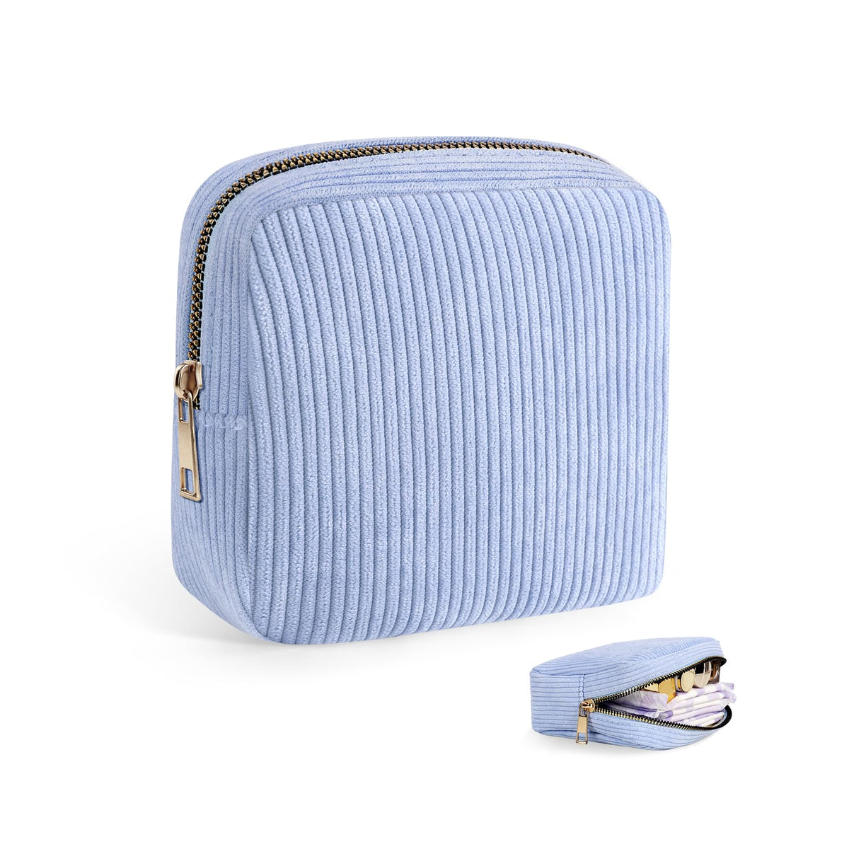 Corduroy Period Pouch Discreet Sanitary Napkin Storage Bag Black