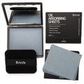 Erinde Oil Blotting Sheets for Face with Mirror and Puff, 300 Sheets Oil Blotting Paper for Oily Skin, Face Oil Absorbing Sheet, Natural Oil Control Film, Absorb Excess Oil, Makeup Friendly