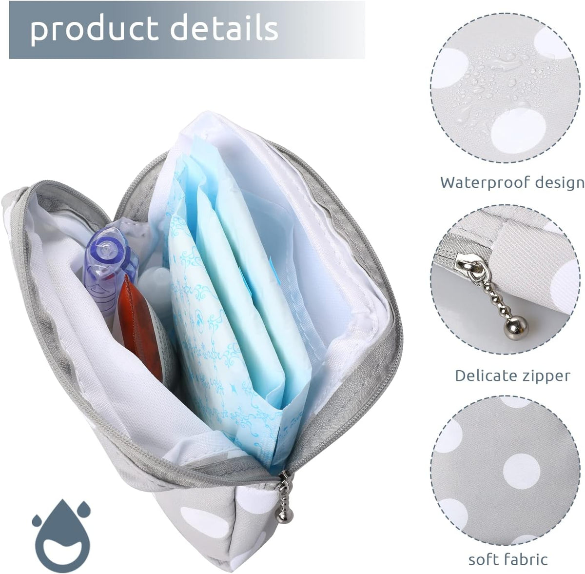 3pcs Period Bag,Period Pouch,Sanitary Napkin Storage Bag, Portable Reusable Menstrual Pads Bags,Tampon Storage Pouch for Women Teen Girls,pad Bag,Feminine Care,tampons Holder for Purse