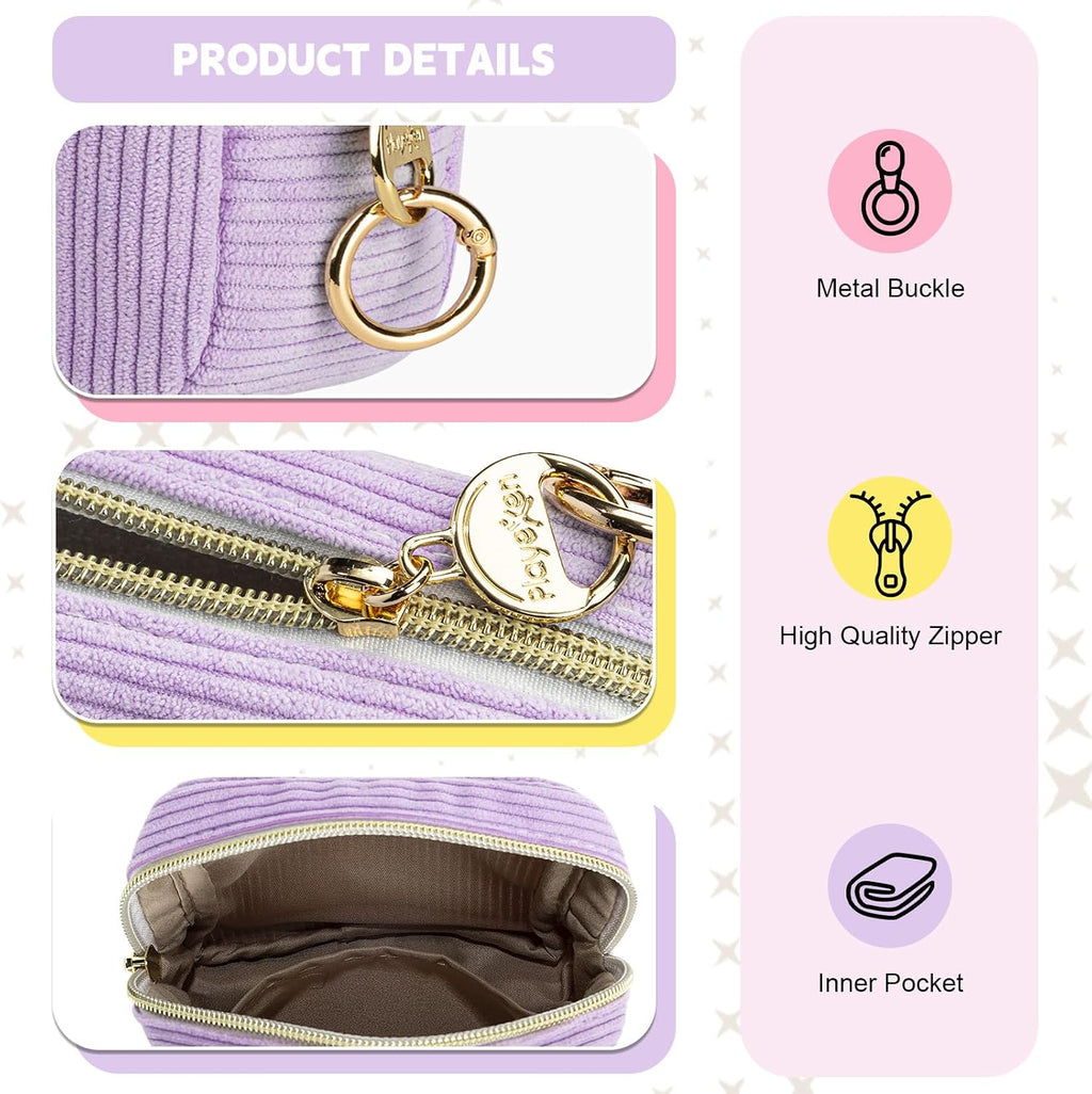 Period Bag for Teen Girls, Corduroy Sanitary Napkin Storage Bag, Menstrual Pad Pouches Tampon Holder for Purse