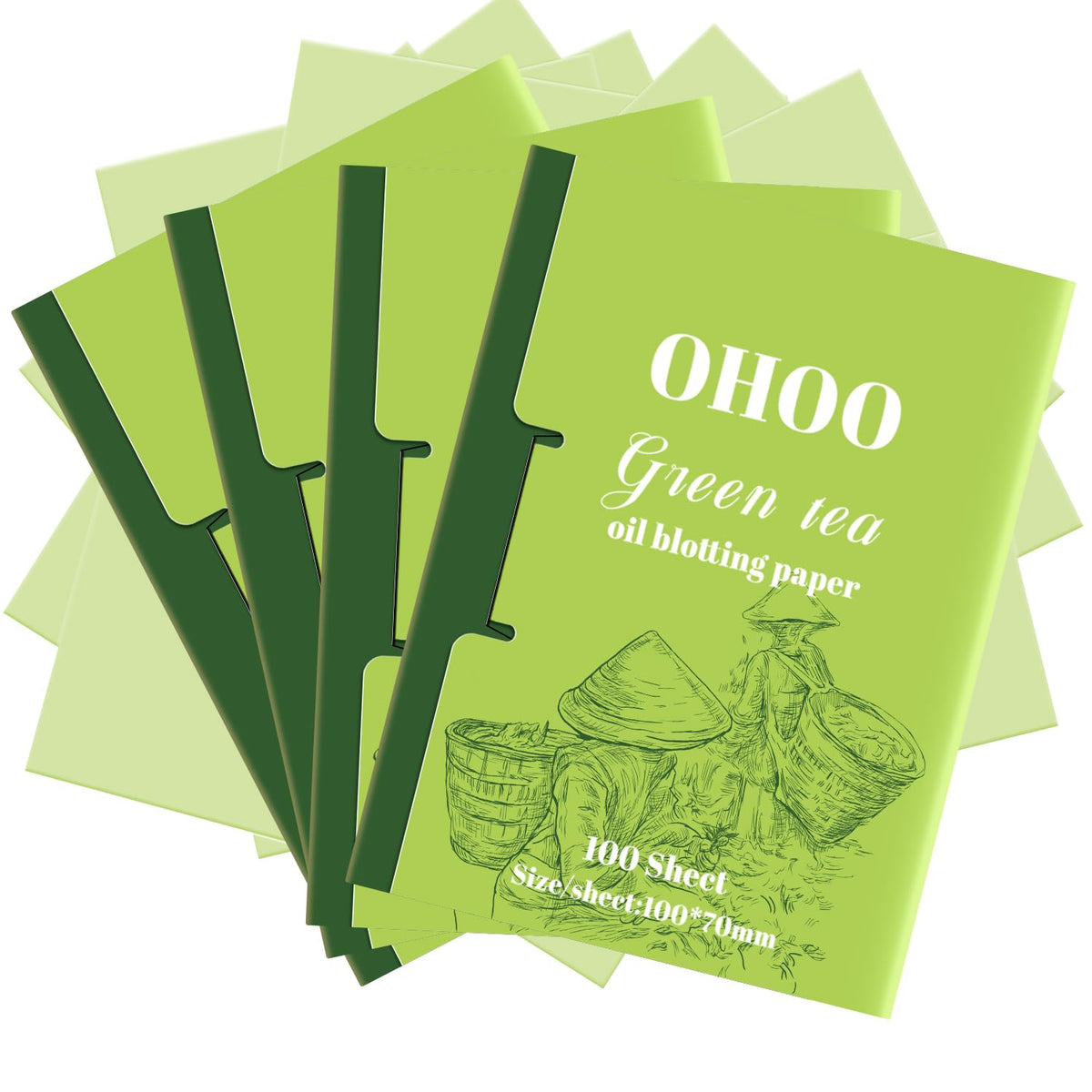 Face Oil Blotting Paper Facial Oil Absorbing Sheets for Oily Skin Face Wipes for Makeup Clean Green Tea 400 Count