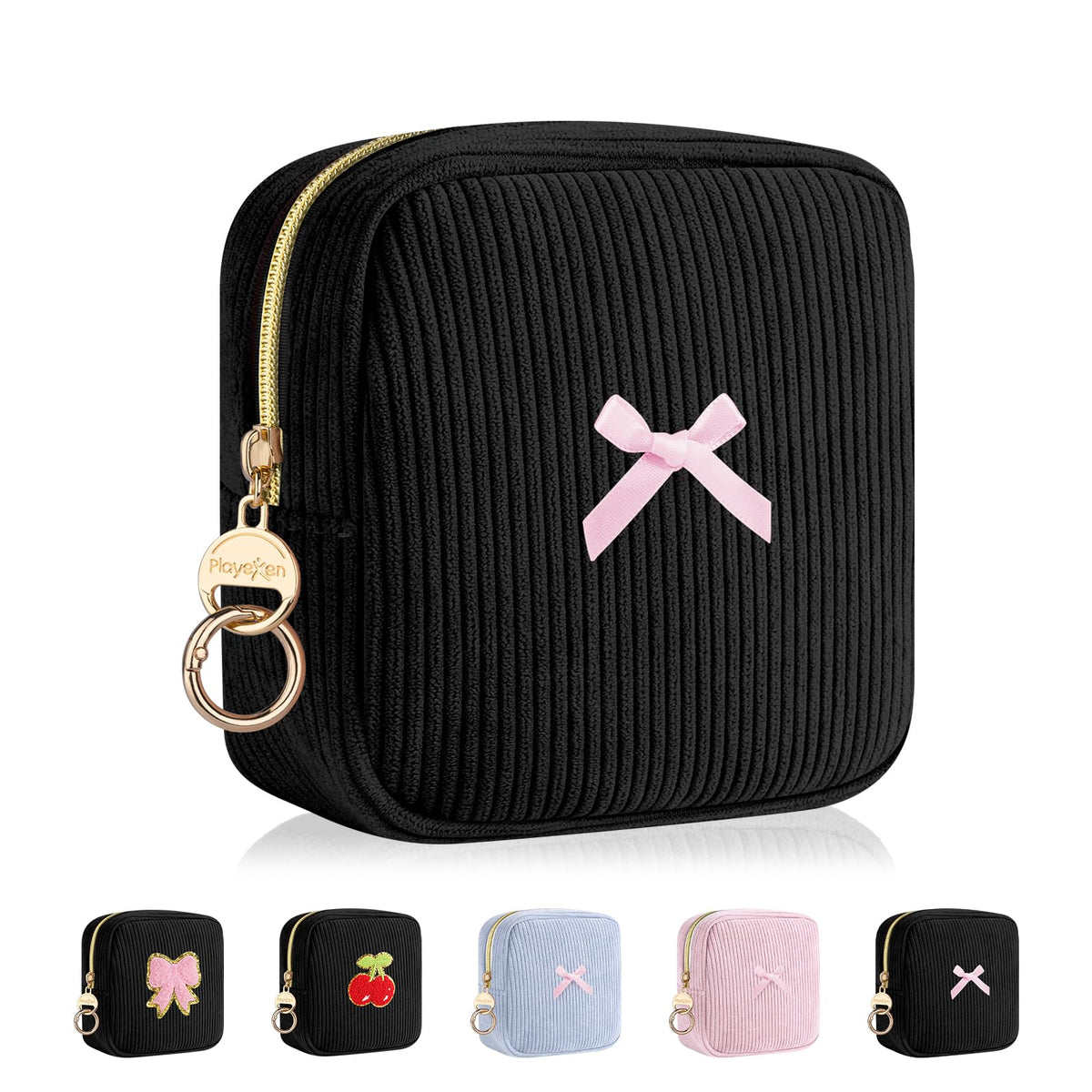 Period Bag for Teen Girls, Corduroy Sanitary Napkin Storage Bag, Menstrual Pad Pouches Tampon Holder for Purse