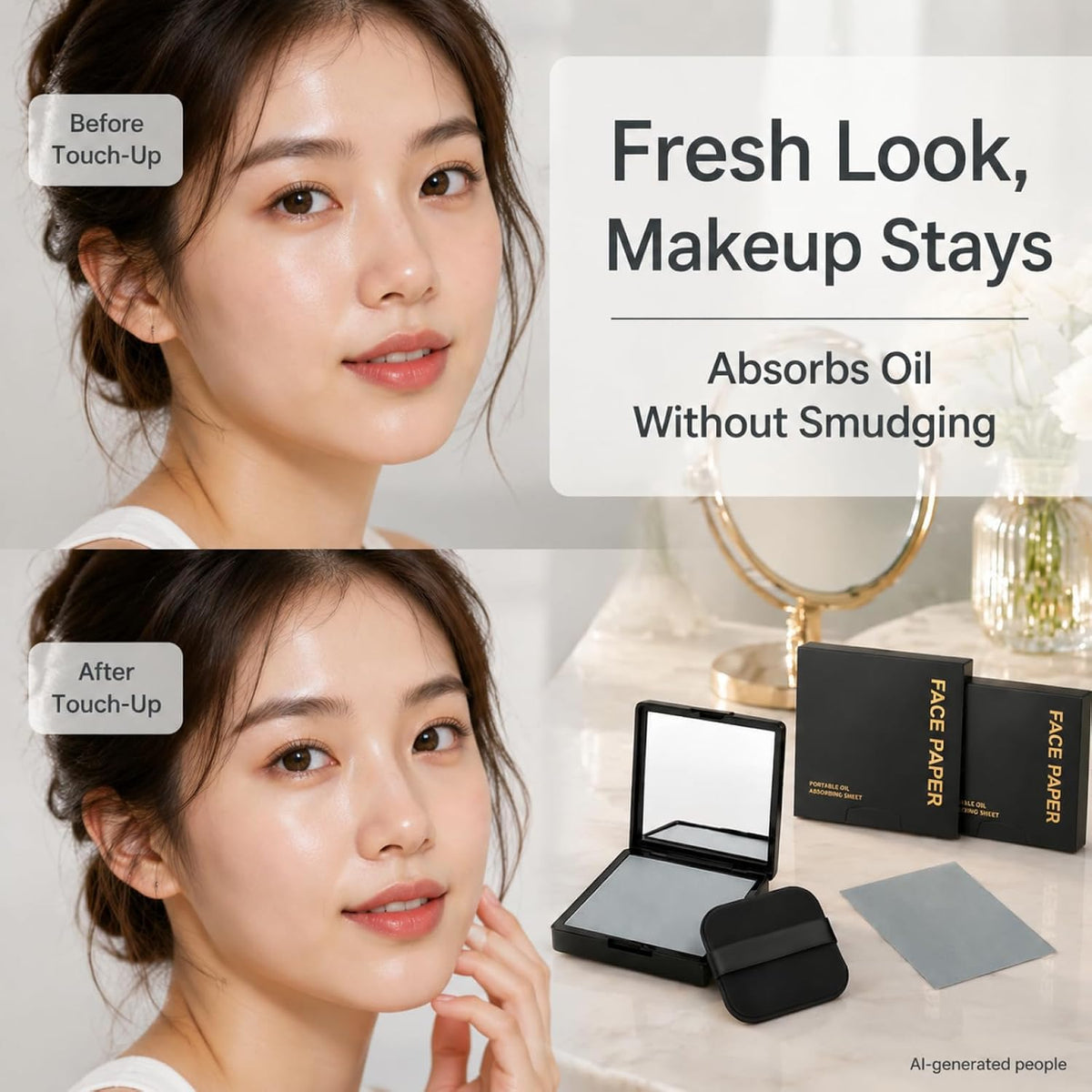 Oil Blotting Sheets for Face, Bamboo Charcoal Blotting Paper 500 Pcs