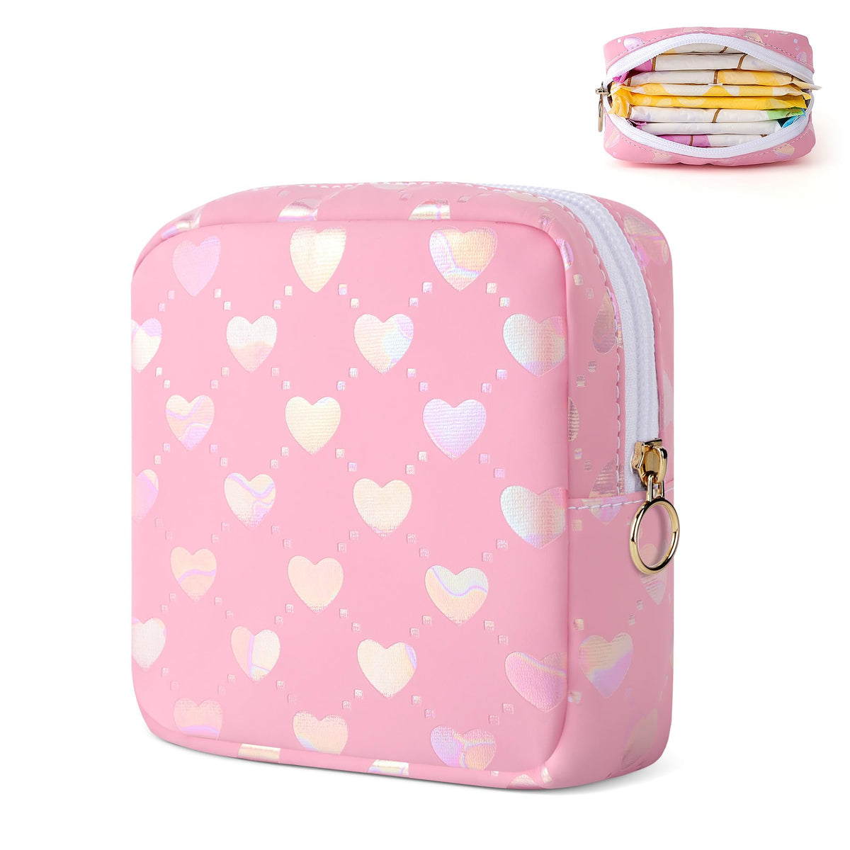 Likesing Period Bag Pouch, Leather Tampon Holder for Purse-Butterfly Pink
