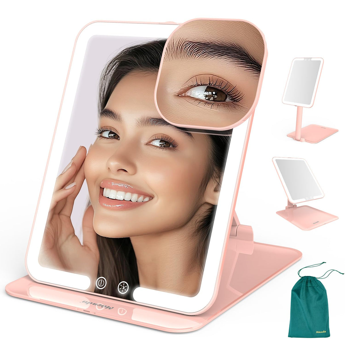 Mocado Travel Makeup Mirror with Light, Foldable Lighted Makeup Mirror