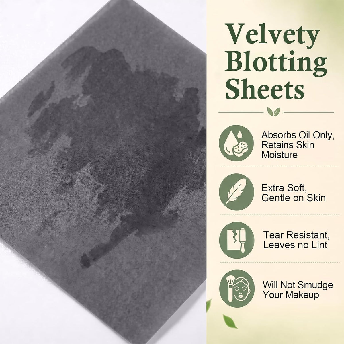 Oil Blotting Sheets for Face with Powder, All-Day Fresh Makeup, 450 Sheets