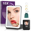Mocado Travel Makeup Mirror with Light, 1x/10x Magnifying Mirror with Light