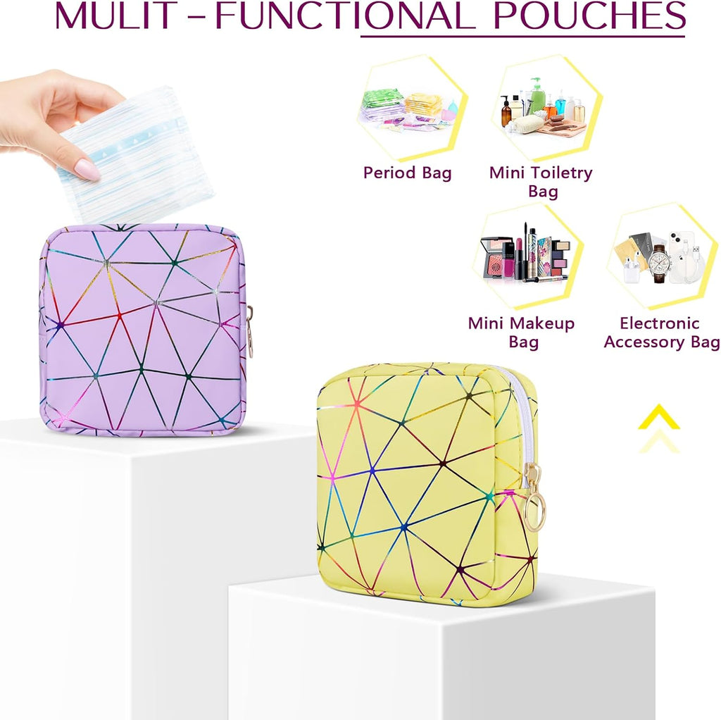 Likesing Period Bag Pouch, Leather Tampon Holder for Purse-Colorful Purple