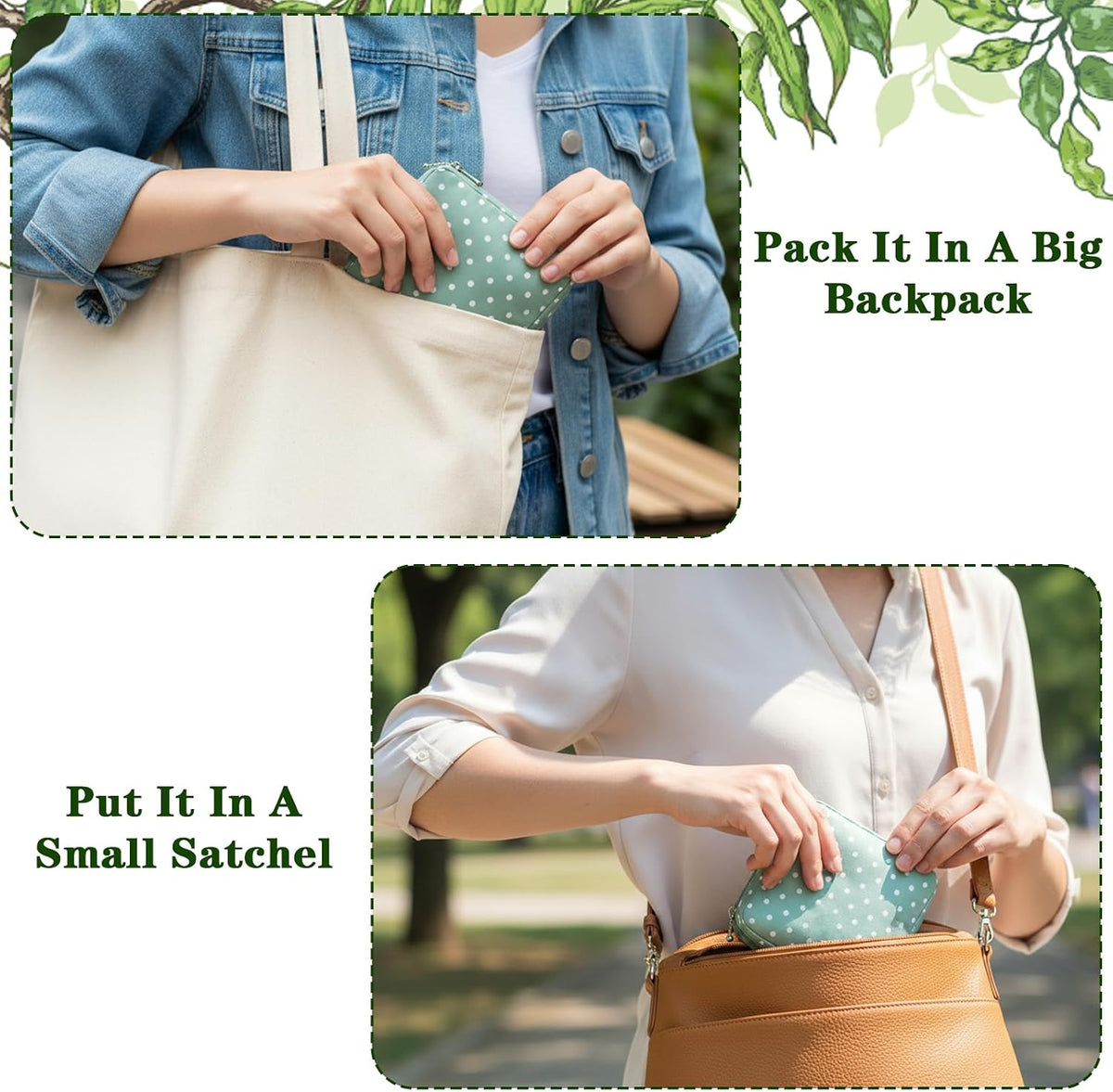Lemecima 12pcs Period Bag & Pouch, Sanitary Napkin Storage Bag Reusable Menstrual Pad Organizer Pouches for Teen Girls & Women, Multi-functional Purse Organizer for Travel, Office, School (4 Styles)