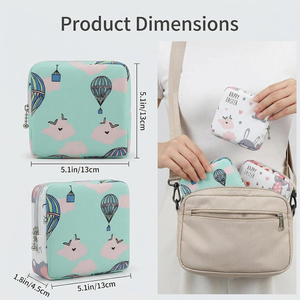 3Pcs Sanitary Pad Pouch, Sanitary Napkin Bag Pads for Women Pads Bags