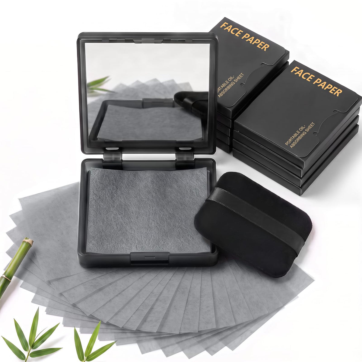 Oil Blotting Paper for Face, 500 Sheets Mirror and 4 Stickers for Oily Skin